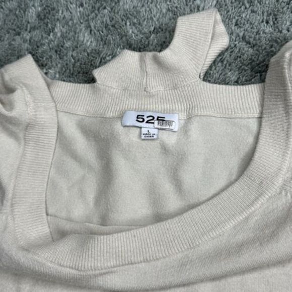 525 America Born in Bklyn Collared Women's Sweater Ivory Large NWOT‎ - Picture 10 of 10